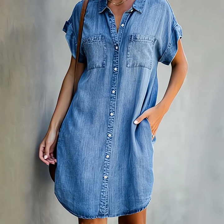 DENIM DELIGHT™ Shift Dress – Timeless Style Meets Everyday Comfort