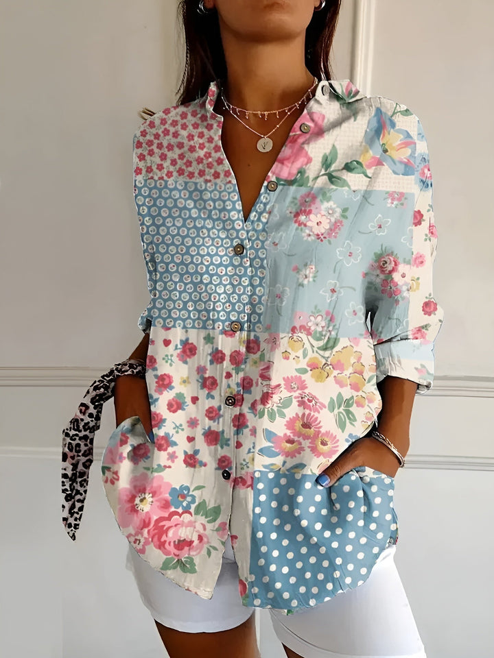 Amara™ Floral Breeze Button-Up Shirt – Versatile Elegance for Every Season (50% OFF!)