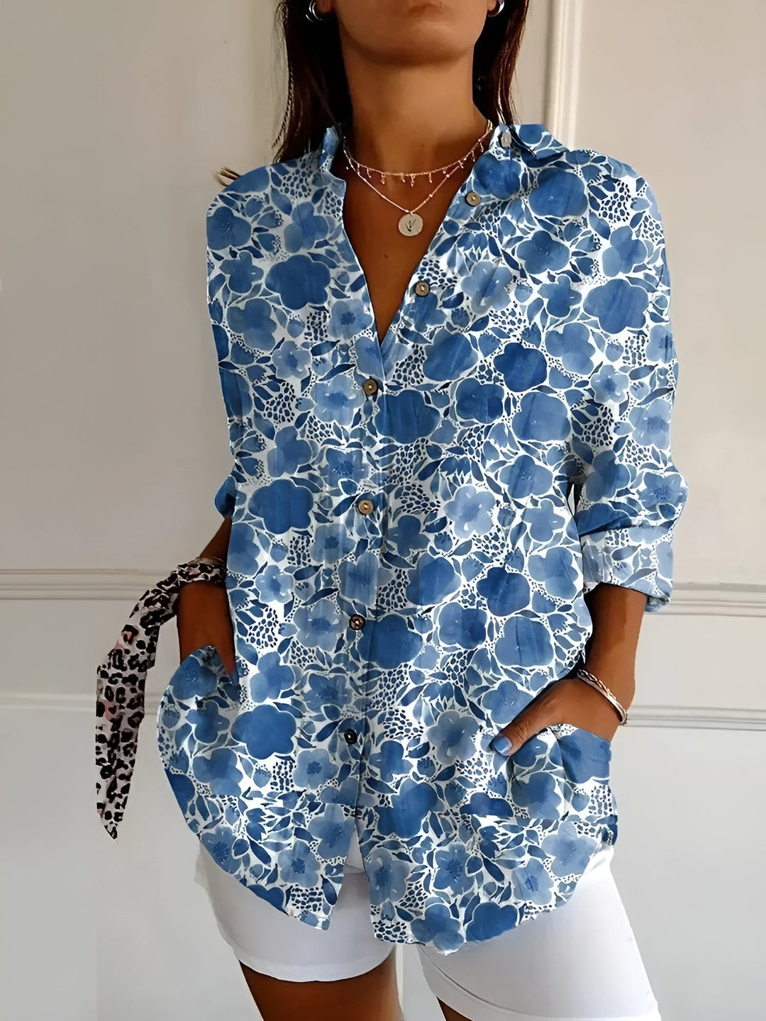 Amara™ Floral Breeze Button-Up Shirt – Versatile Elegance for Every Season (50% OFF!)